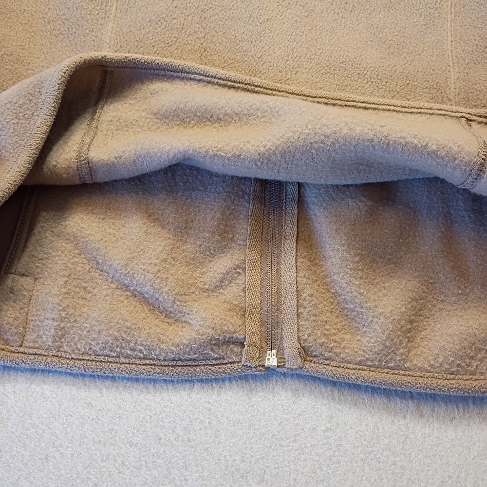 Karen Scott Vest Womens PLarge Brown Fleece Full Zip Pockets Neutral Hiking - Picture 6 of 7